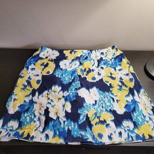 Peck & Peck Golf or Tennis Skort Yellow and Blue Flowers Size 12